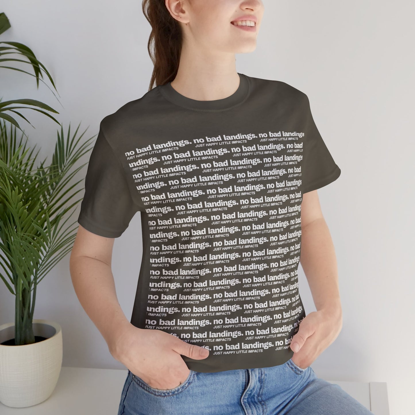 No Bad Landings Block Text Tee