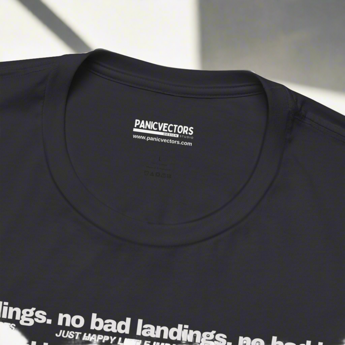 No Bad Landings Block Text Tee
