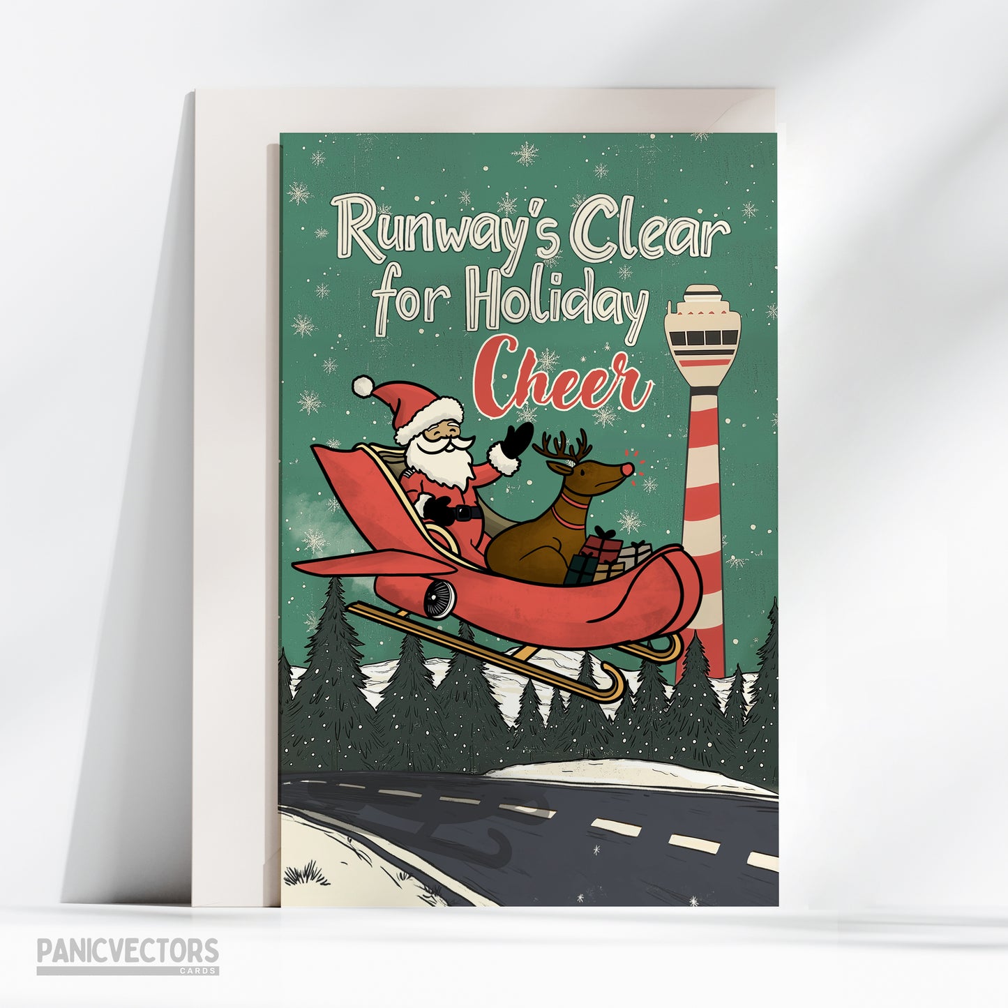 Runway's Clear for Holiday Cheer Sleigh Card