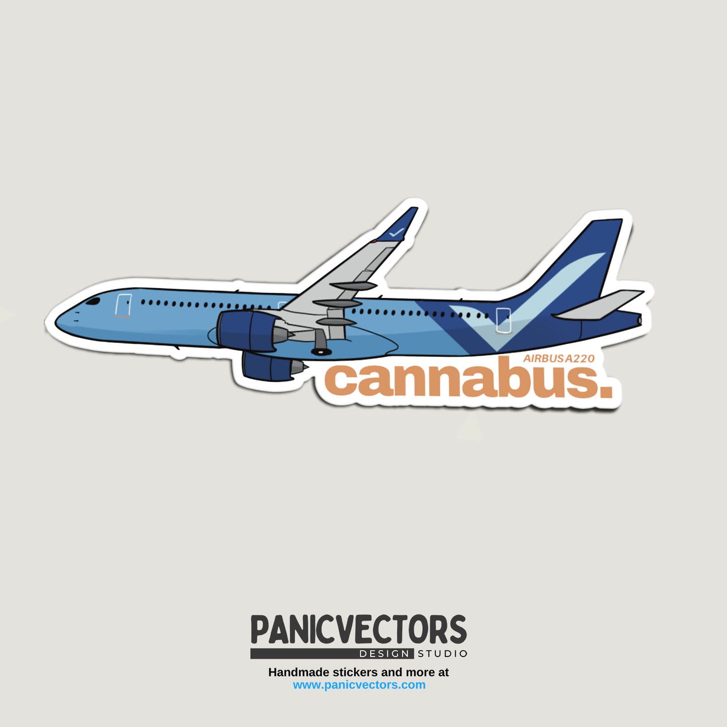 Cannabus The Canadian Airbus A220 Vinyl Sticker