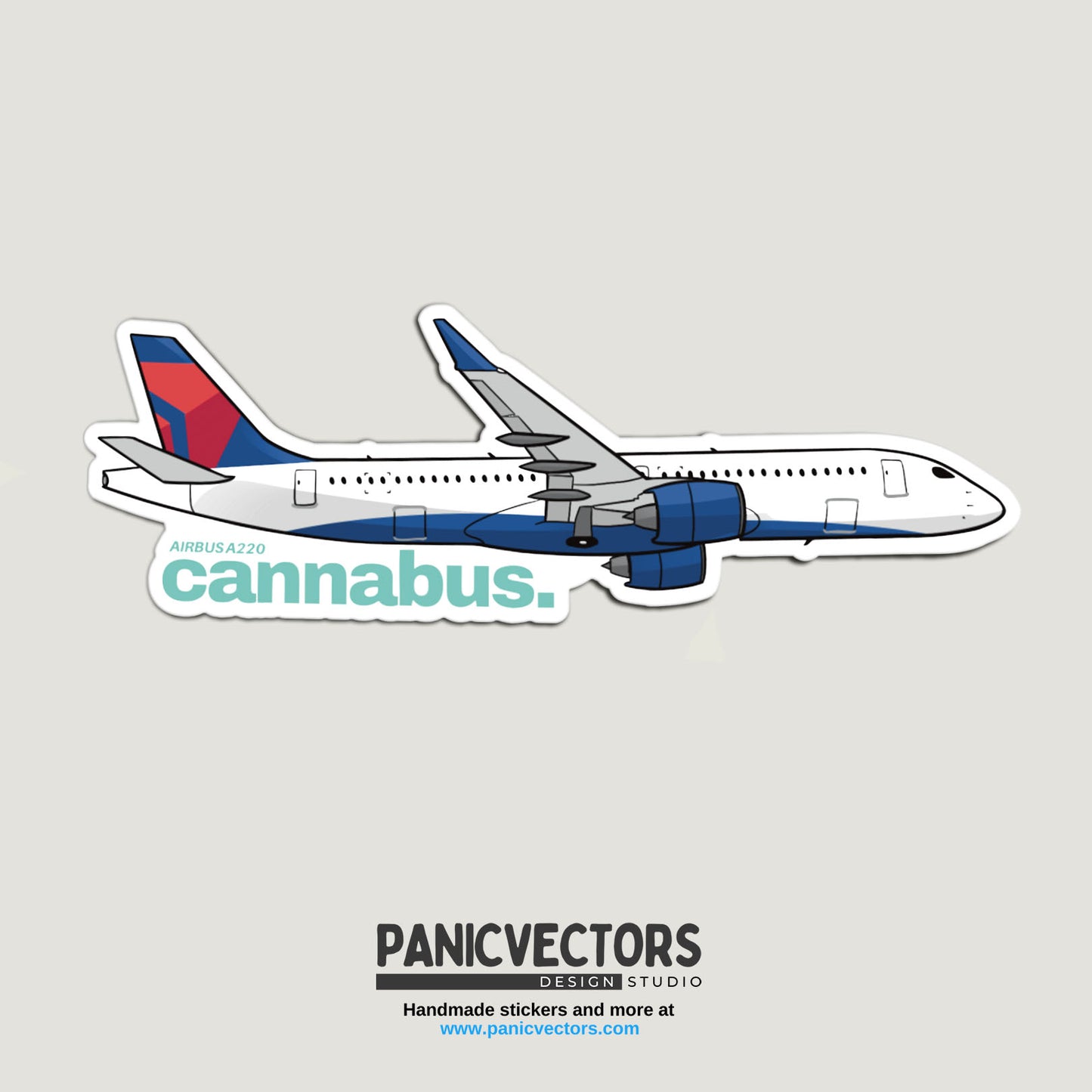 Cannabus The Canadian Airbus A220 Vinyl Sticker
