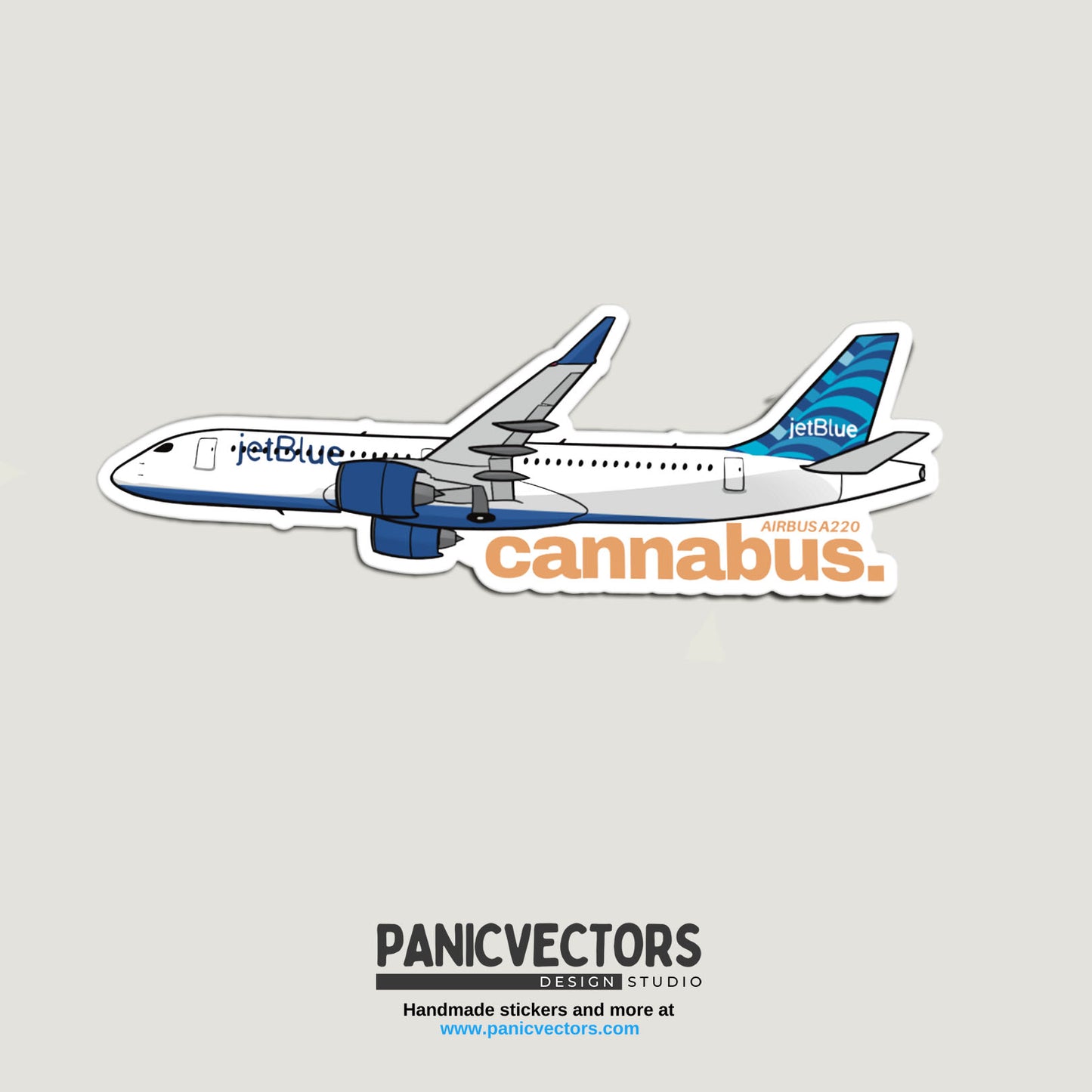 Cannabus The Canadian Airbus A220 Vinyl Sticker
