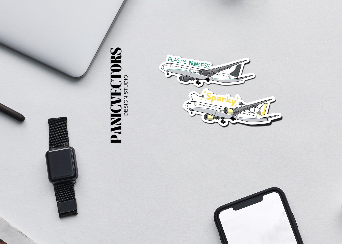 Plastic Princess or Sparky Dreamliner Boeing 787 Airplane Vinyl Sticker