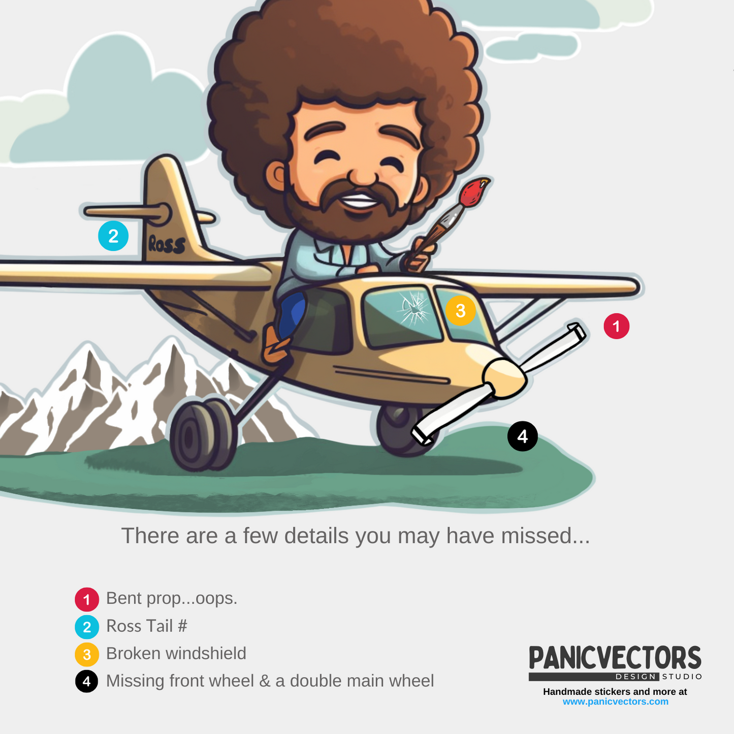Pack of 9 Popular No Bad Landings Stickers