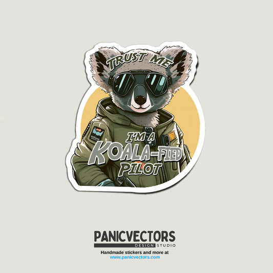 Trust Me I'm a Koala-fied Pilot Vinyl Sticker