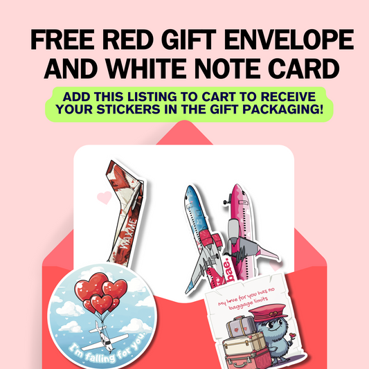 FREE Love Gift Packaging - Red Mini Envelope and White Card