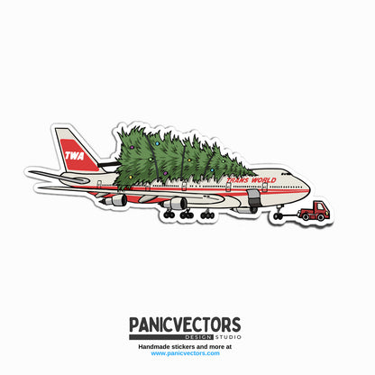 TWA 747 With a Tree Card