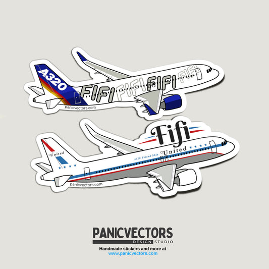 Fifi the Airbus A320 Aviation Vinyl Sticker