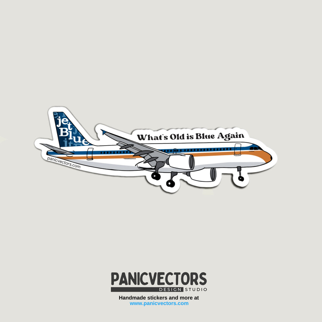 A320 Retro JetBlue Vinyl Sticker – Panic Vectors
