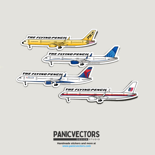 The Flying Pencil Boeing 757 Vinyl Sticker