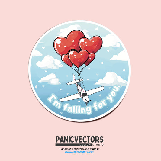 I'm Falling For You Cirrus SR20/22 Parachute Hearts Vinyl Sticker