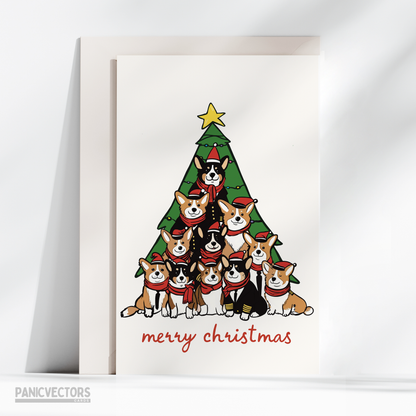 Corgi Christmas Card