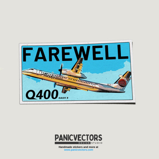 Farewell Dash 8 Q400 Horizon Meatball Vinyl Sticker