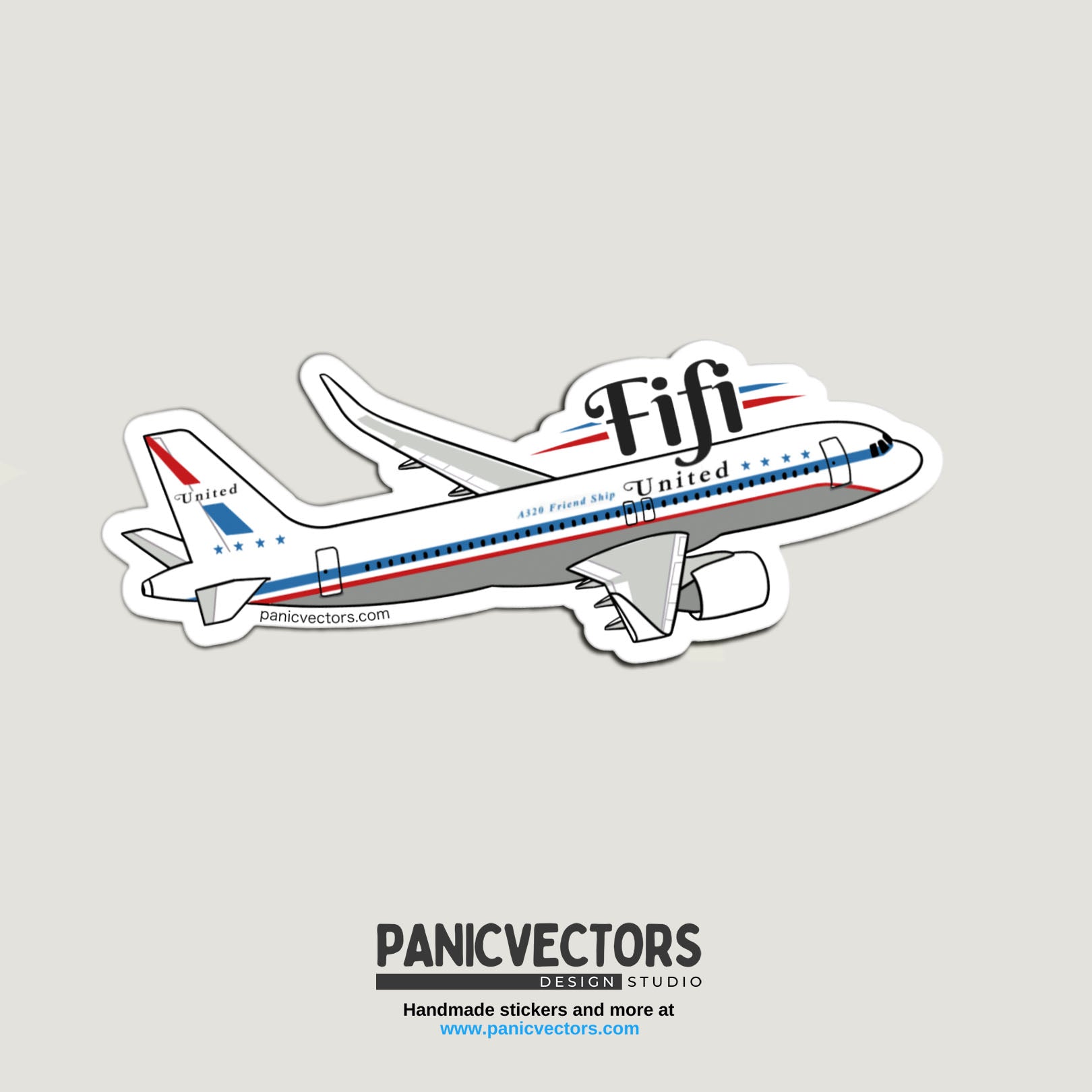 Fifi the Airbus A320 Aviation Vinyl Sticker – Panic Vectors