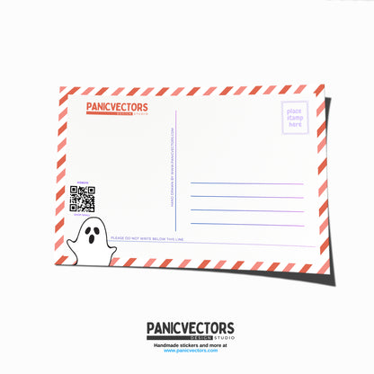 Ghost Planes Halloween Postcard