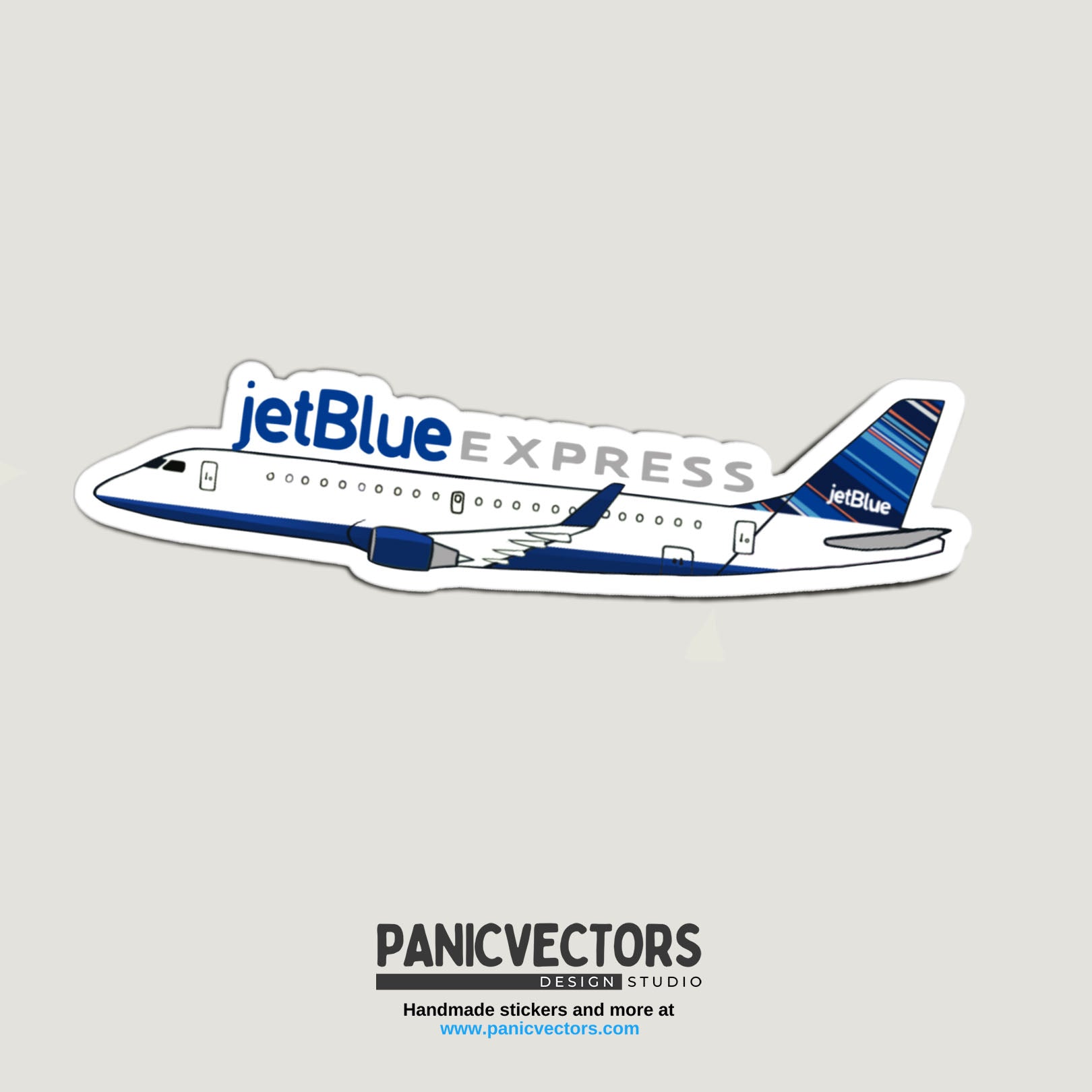 Jetblue Express JetBlue Express E190 Vinyl Sticker – Panic Vectors