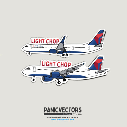 Light Chop Delta Airbus A320 Boeing 737 Vinyl Sticker