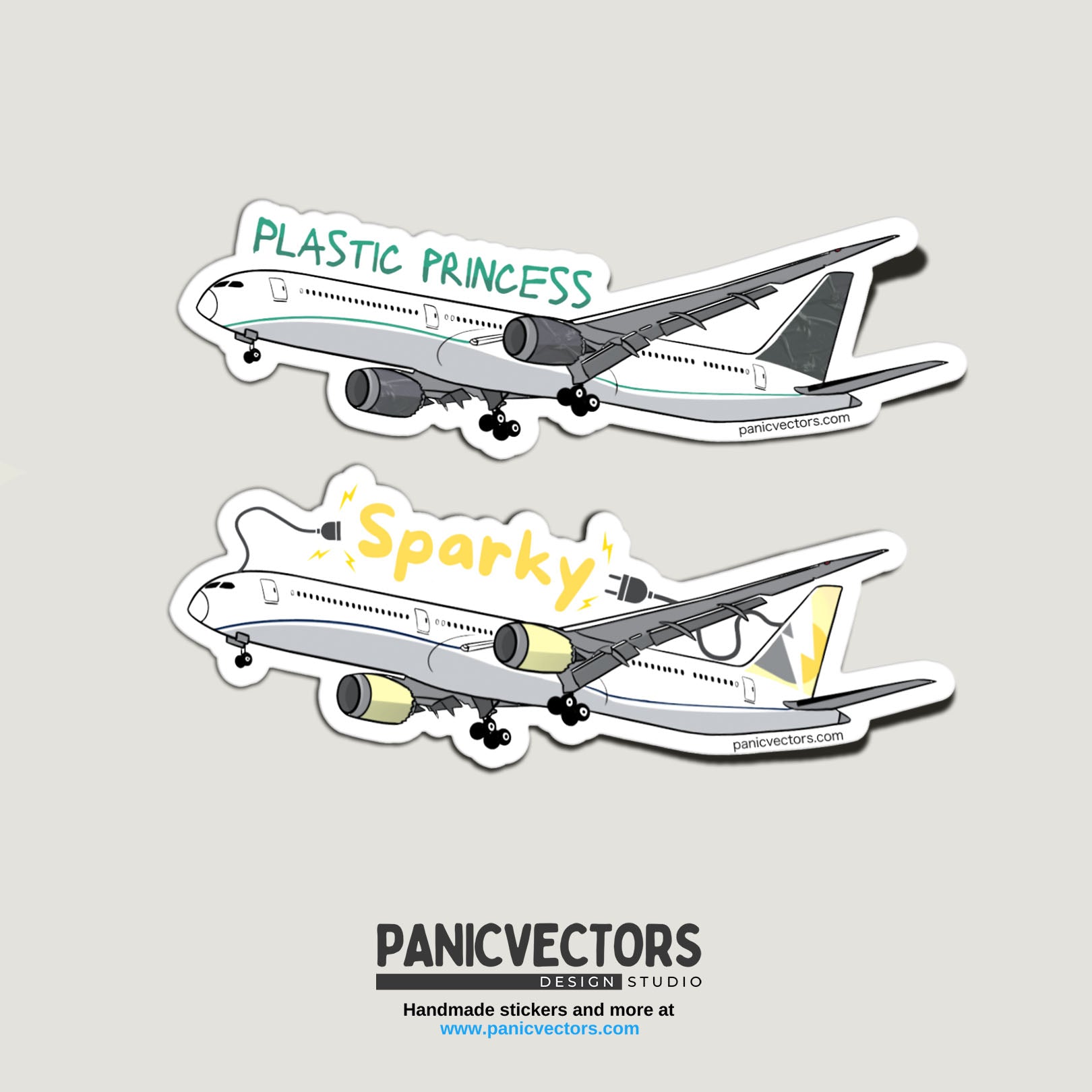 Plastic Princess or Sparky Dreamliner Boeing 787 Airplane Vinyl Sticke ...