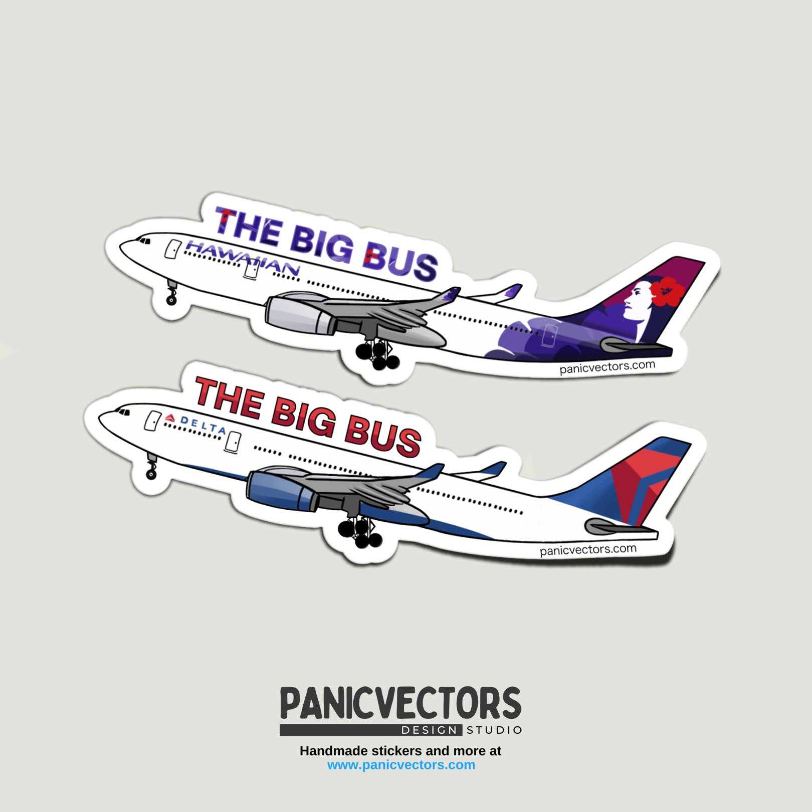 The Big Bus Airbus A330 Glossy Vinyl Sticker – Panic Vectors