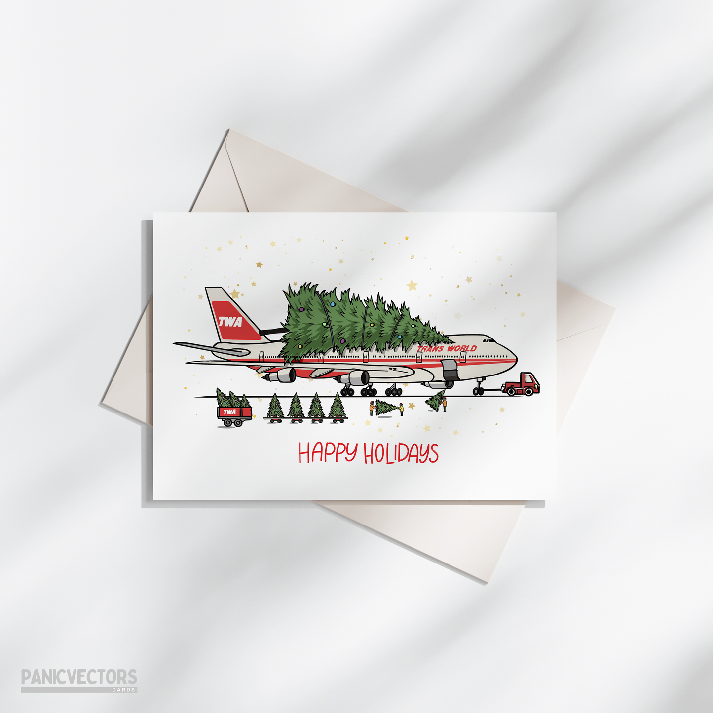 TWA 747 With a Tree Card