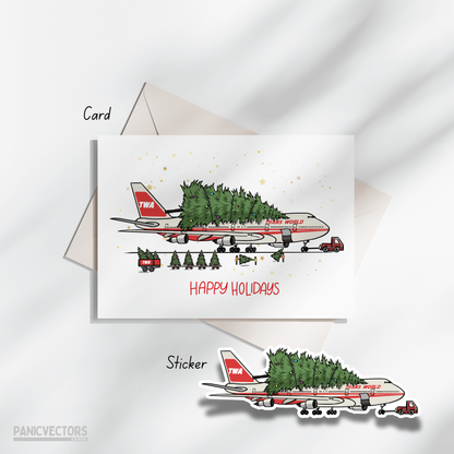TWA 747 With a Tree Card