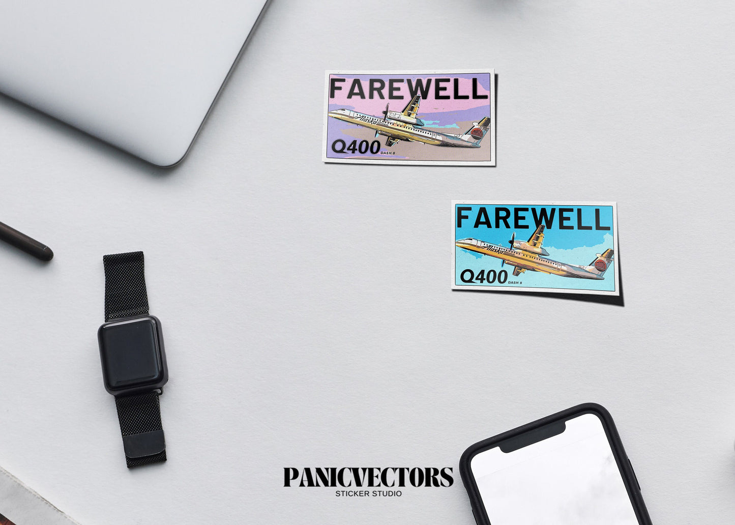 Farewell Dash 8 Q400 Horizon Meatball Vinyl Sticker