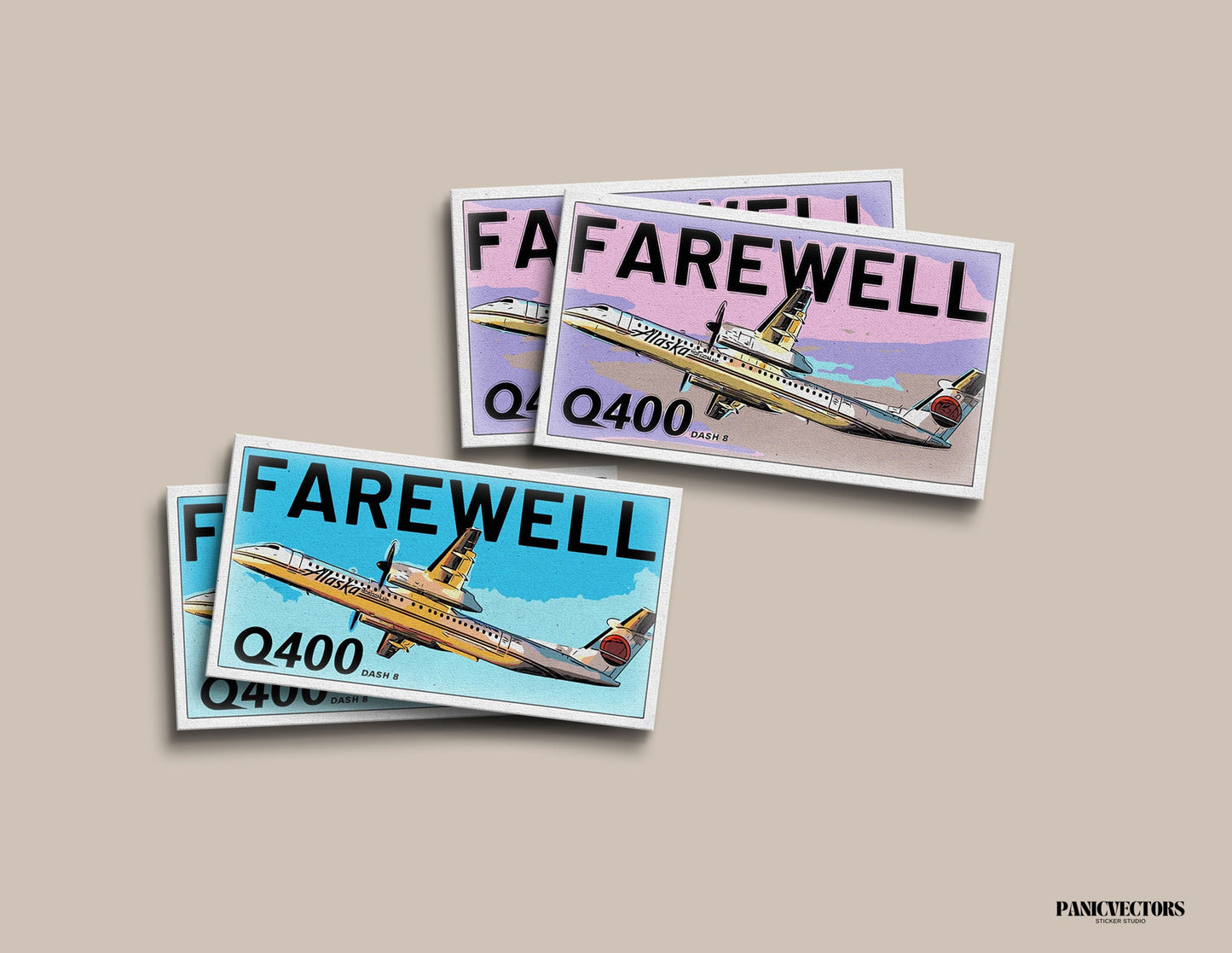 Farewell Dash 8 Q400 Horizon Meatball Vinyl Sticker