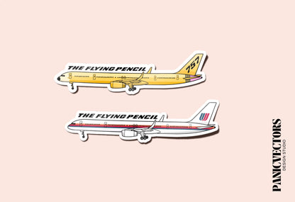The Flying Pencil Boeing 757 Vinyl Sticker