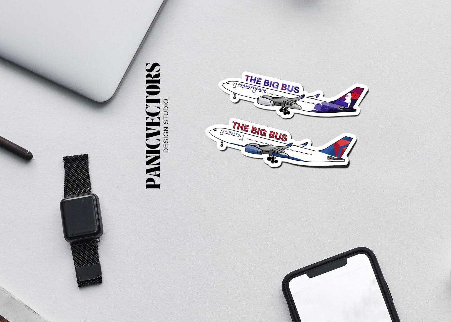 The Big Bus Airbus A330 Glossy Vinyl Sticker