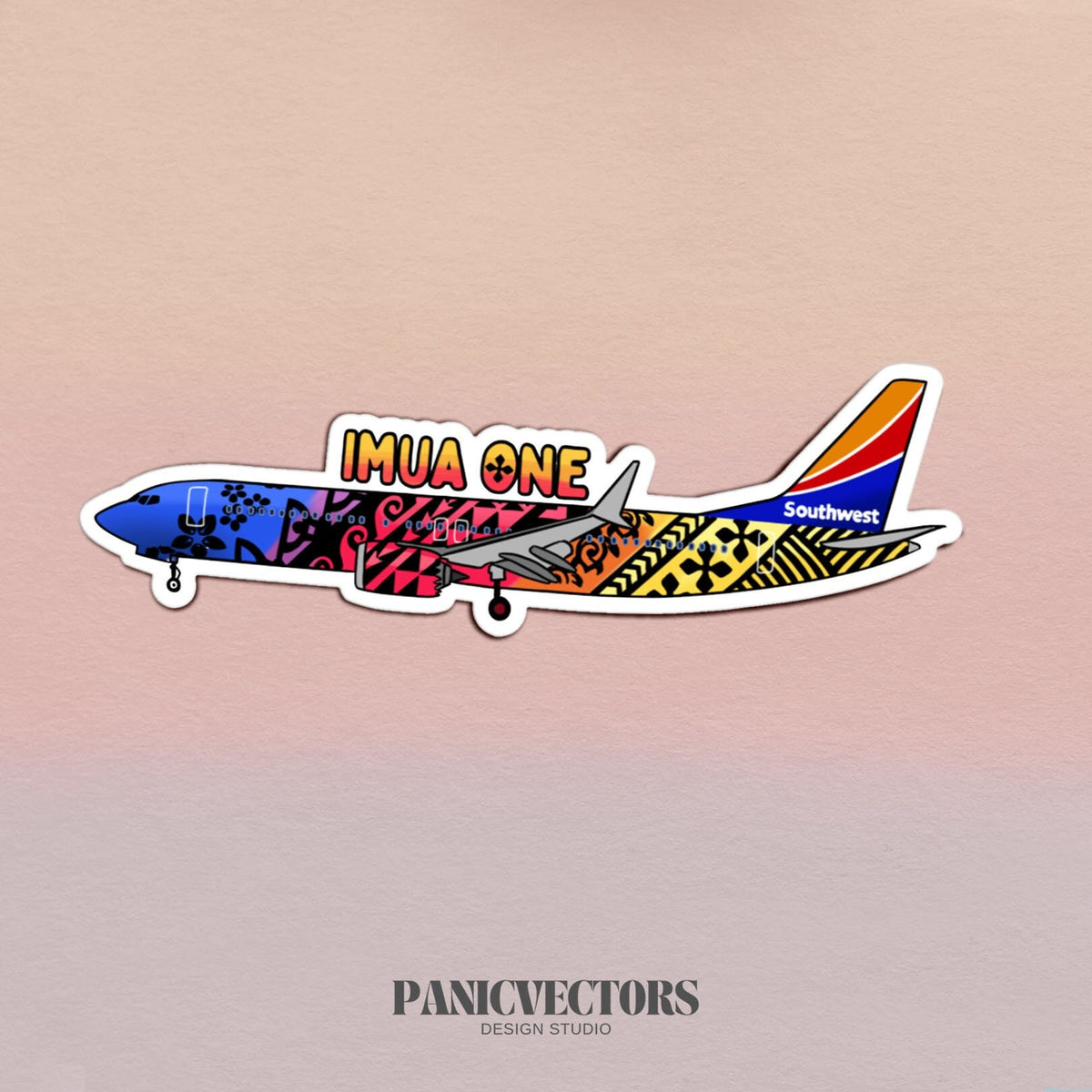 Swothwest Sticker Imua One Boeing 737 Southwest Airlines Vinyl Sticker – Panic Vectors